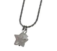 Bbajszx Collana costruita attorno a un ciondolo a forma stella, gioielli in look acrilico da sogno, 17, 7 pollici Pezzo accento per lo styling fotografico Ciondolo trasparente Accessorio
