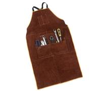Bbajszx Grembiule in pelle resistente per barbecue e saldatura, dotato molteplici tasche per attrezzi Grembiule protettivo in pelle unisex facile sviluppato per la cottura barbecue