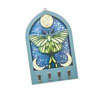 Bbajszx organizer da parete in legno con forma gotica e agenda artistica per ingressi con colori dipinti a mano