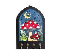 Bbajszx organizer da parete in legno con forma gotica e agenda artistica per ingressi con colori dipinti a mano