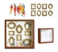 Bbajszx Personalizza i musei della visualizzazione, Brown with Light | Cornice per foto in oro e piccole figurine per decorazioni per la casa compleanno anniversario matrimonio,