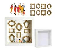 Bbajszx Personalizza i musei della visualizzazione, White with Light | Cornice per foto in oro e piccole figurine per decorazioni per la casa compleanno anniversario matrimonio,