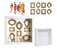 Bbajszx Personalizza i musei della visualizzazione, White Without Light | Cornice per foto in oro e piccole figurine per decorazioni per la casa compleanno anniversario matrimonio,