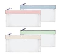 Bbajszx Set 4/6 buste portasoldi multiuso con cerniere trasparenti, buste per contanti, 7, 6×3, 7 pollici, borse per depositi bancari, portafogli per monete e assegni, borse per depositi bancari con