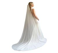 Bbajszx Velo da Sposa da cattedrale per spose, Velo a Strato Singolo da 180 cm, Morbido Tulle con Pettine per Ritratti Nozze Lunghezza Pavimento Lungo la navata Nuziale Accessorio