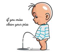 BBASILIYSD Adesivo divertente per sedile del WC, adesivo da parete per bagno, adesivo da parete in vinile impermeabile, motivo: scritta "If You Miss", "Clean Your Piss"