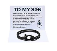 BBASILIYSD Braccialetto impermeabile con scritta in lingua inglese "To My Son Love You Forever", con orologio T6V6, A
