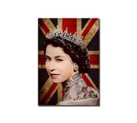 BBAUER Elisabetta II Regina Poster Ritratto della Regina Arte della parete Moderna Pop Art Tela Dipinto Elisabetta II Regina Stampe e foto Decorazioni per la casa 40x60 cm Senza cornice