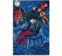 BBAUER Marc Chagall Poster Marc Chagall Wall Art Il violinista blu Quadro su tela Marc Chagall Stampe Marc Chagall Immagini per la decorazione domestica 50x70 cm Senza cornice
