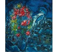 BBAUER Marc Chagall Poster The Blue Village Canvas Wall Art Marc Chagall Pittura Marc Chagall Stampe Marc Chagall Immagini per la decorazione domestica 60x60 cm Senza cornice