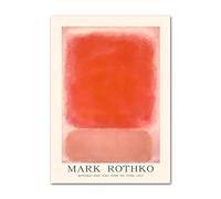 BBAUER Mark Rothko Poster Rosso Rosa Arte della Parete Pittura Astratta Moderna su Tela Mark Rothko Stampe per Soggiorno Decor Immagine 50X70 cm X1 Senza Cornice