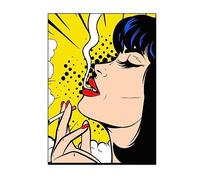 BBAUER Pop Art Roy Lichtenstein Poster Ragazza che fuma Arte della parete Pittura astratta su tela Roy Lichtenstein Stampe per la decorazione domestica Immagine 40x60 cm Senza cornice