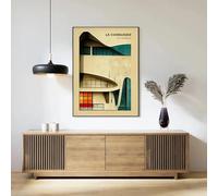 BBAUER Poster della mostra di Le Corbusier Cubismo astratto Dipinto su tela Le Corbusier Arte della parete Stampe di Le Corbusier per la decorazione domestica Immagine 50x70 cm X 1 Senza cornice