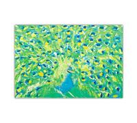 BBAUER Walasse Ting Poster con Pavone Colorato Astratta Arte della Parete Walasse Ting Stampe Walasse Ting Pittura su Tela per La Decorazione Domestica Immagine 50x70 cm Senza Cornice