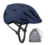 BBB Casco da bicicletta per adulti, mountain bike e bici da strada, visiera rimovibile e rete per insetti, Condor 2.0, borsa da viaggio, BHE-173T, blu, M (54-58 cm), colore blu opaco, M (52-58 cm)