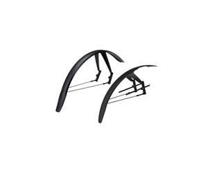 BBB Cycling DiscGuard Plus - Set parafanghi Anteriori e Posteriori per Strada, Ghiaia e MTB, a sgancio rapido e Freno a Disco, Compatibile con Ruote da 28/29" (Pneumatici da 40-60 mm), BFD-66S
