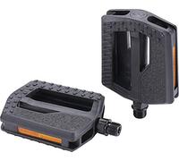 BBB Pedali Flat, EasyBase 2.0 BPD-48 per Bici Urbane ed elettriche-Catarifrangenti e Sistema Antiscivolo-Perno 9/16" Unisex Adulto, Nero, 80 x 100 mm