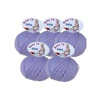 BBB Lana Bebè - MADE IN ITALY- Gomitoli da 50 gr, 70% Pura Lana, 30% acrilico, Antipilling, ideale per bambini, lavori a maglia, uncinetto (5 Gomitoli (250 GR), Lilla)