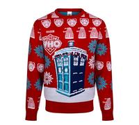 BBC Doctor Who - Maglione natalizio da uomo, colore: rosso, Natale., M
