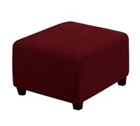 BBDIYCD Copri poggiapiedi Quadrato, Copri Pouf Rimovibili, Copri Sedile per Piccolo Sgabello ottomano, Poggiapiedi Fodera Elasticizzata Protettore per mobili per poggiapiedi,Red,68.58cm-81.28cm