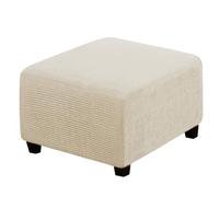 BBDIYCD Copri poggiapiedi Quadrato, Copri Pouf Rimovibili, Copri Sedile per Piccolo Sgabello ottomano, Poggiapiedi Fodera Elasticizzata Protettore per mobili per poggiapiedi,Beige,68.58cm-81.28cm