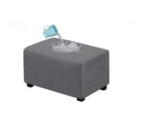 BBDIYCD Copri Pouf Impermeabile con Elastico, Copri poggiapiedi, coprisedile Rettangolare Elasticizzato, Copri poggiapiedi, Protezione Universale per Pouf in Pelle Scamosciata,Grey,L