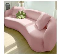 BBEQRVV Copridivano Curvo Jacquard, Copridivano Curvo Semicircolare Sagomato for Soggiorno, Copridivano Componibile Lavabile(Pink,L(190-230cm))