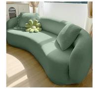 BBEQRVV Copridivano Curvo Jacquard, Copridivano Curvo Semicircolare Sagomato for Soggiorno, Copridivano Componibile Lavabile(Misty Green,L(190-230cm))