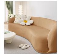 BBEQRVV Copridivano Curvo Semicircolare, Copridivano Elastico in Velluto Spesso for Divani Componibili, Dimensioni Personalizzabili(Coffee,XXL(305-350cm))