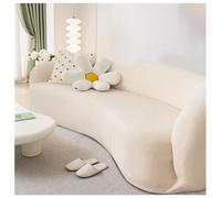 BBEQRVV Copridivano Curvo Semicircolare, Copridivano Elastico in Velluto Spesso for Divani Componibili, Dimensioni Personalizzabili(Beige,M(145-185cm))