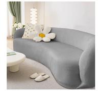 BBEQRVV Copridivano Curvo Semicircolare, Copridivano Elastico in Velluto Spesso for Divani Componibili, Dimensioni Personalizzabili(Gray,XXL(305-350cm))