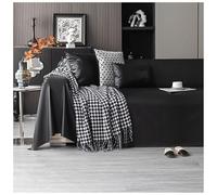 BBEQRVV Copridivano Impermeabili in Pelle PU, Copridivano Vintage in Ecopelle for Cani Gatti, Fodera for Divano Antiscivolo, Protezione for Mobili for Animali Domestici(Schwarz,180x150cm/71x59in)