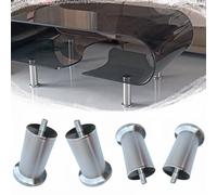 BBERHFNFZK Gambe per Divano in Acciaio Inox, Piedini per Letto con Barra Filettata M10, Gambe per Tavolo da Cucina, Piedini di Ricambio in Argento - Set da 4(550mm)