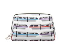 BBEXJIGY Borsa da toilette da viaggio in pelle con stampa treno monorotaia per articoli da toeletta da donna borsa cosmetica borsa per il trucco