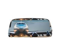 BBEXJIGY Borsa multiuso con stampa aeroplano nella luce della sera, borsa per il trucco da viaggio o ufficio, argento, taglia unica