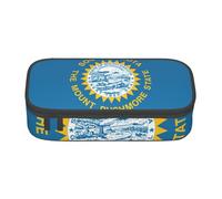 BBEXJIGY Borsa organizer per cosmetici con stampa bandiera del South Dakota di grande capacità: progettata per matite per sopracciglia, nero, Taglia unica