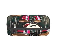 BBEXJIGY Borsa organizer per trucco con stampa jazz drum di grande capacità: progettata per matite per sopracciglia, nero, Taglia unica