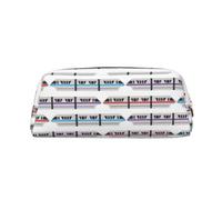 BBEXJIGY Borsa per il trucco, multiuso, con motivo treno monorotaia per viaggi, ufficio, piccoli oggetti, oro, taglia unica