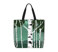 BBEXJIGY Borsa tote portatile da donna con stampa di alberi di betulla, grande, per spiaggia, viaggi, palestra, borsa estiva