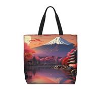 BBEXJIGY Japan Mount Fuji Landscape Print - Borsa tote portatile da donna, grande, per spiaggia, viaggi, palestra | Borsa estiva