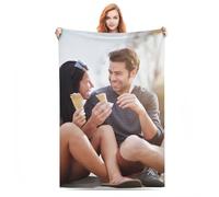 Bbflyper Coperta Personalizzata con Foto,Coperta in Pile Plaid Personalizzata con Testo Immagine 1-8 Regalo per Anniversari,Marito,Bambini-1Foto,170 x 200 cm