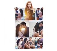 Bbflyper Coperta Personalizzata con Foto,Coperta in Pile Plaid Personalizzata con Testo Immagine 1-8 Regalo per Anniversari,Marito,Bambini-8Foto,80 x 120 cm