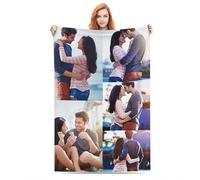 Bbflyper Coperta Personalizzata con Foto,Coperta in Pile Plaid Personalizzata con Testo Immagine 1-8 Regalo per Anniversari,Marito,Bambini-5Foto,180 x 200 cm