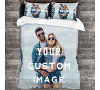 Bbflyper Copripiumino personalizzato,set di biancheria da letto personalizzato con foto/testo/logo,design fai da te, speciale per amici,coppie,compleanno,anniversario,210 x 210 cm