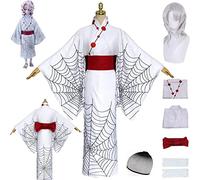 bbganlian Anime Demon Slayer Rui Cosplay Costume Vestito Gioco di Kanroji Mitsuri Ruolo Uniforme Set Completo Halloween Carnevale Festa Dress Up Suit con Parrucca per Donne (XL)