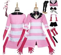 bbganlian Anime Hazbin Hotel Angel Dust Cosplay Costume Vestito Alastor Charlie Morningstar Uniforme Abiti Completo Set Halloween Carnevale Festa Dress Up Suit per Donne Ragazze (M)