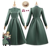 bbganlian Anime Howl's Moving Castle Sophie Cosplay Costume Vestito Gioco di ruolo Uniforme Abiti Set Completo Halloween Festa Carnevale Dress Up Suit con Cappello per Donne (L)
