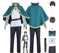 bbganlian Anime KonoSuba God's Blessing On This Wonderful World Cosplay Costume Vestito Satou Kazuma Uniforme Set Completo Halloween Festa Dress Up Suit con Parrucca per Uomini (L)