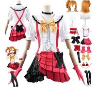 bbganlian Anime LoveLive Honoka Kousaka Cosplay Costume Vestito Gioco di Ruolo Uniforme Set Completo Halloween Festa Carnevale Dress Up Suit con Parrucca Orecchini per Donna (S)