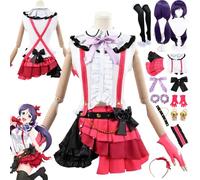 bbganlian Anime LoveLive Nozomi Tojo Cosplay Costume Vestito Gioco di Ruolo Uniforme Set Completo Halloween Festa Carnevale Dress Up Suit con Parrucca Copricapo Orecchini per Donna (XXXL)